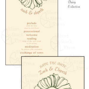 Letterpress Printed Semi-Custom Daisy Collection Wedding Invitation Suite - Deposit