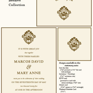 Letterpress Semi-Custom Beehive Collection Wedding Invitation Suite - Deposit
