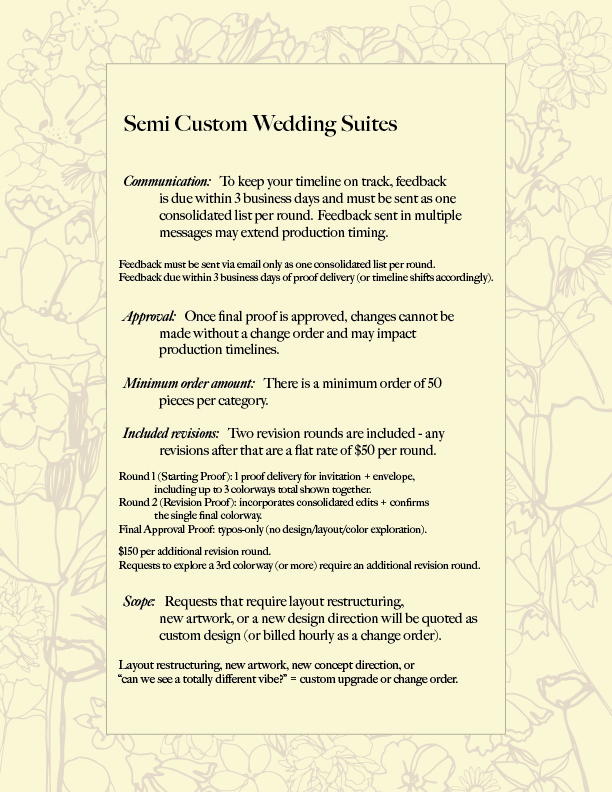 Letterpress Printed Semi-Custom Daisy Collection Wedding Invitation Suite - Deposit - Image 4